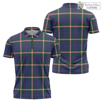 Tartan Vibes Clothing Canadian Centennial Canada Tartan Zipper Polo Shirt