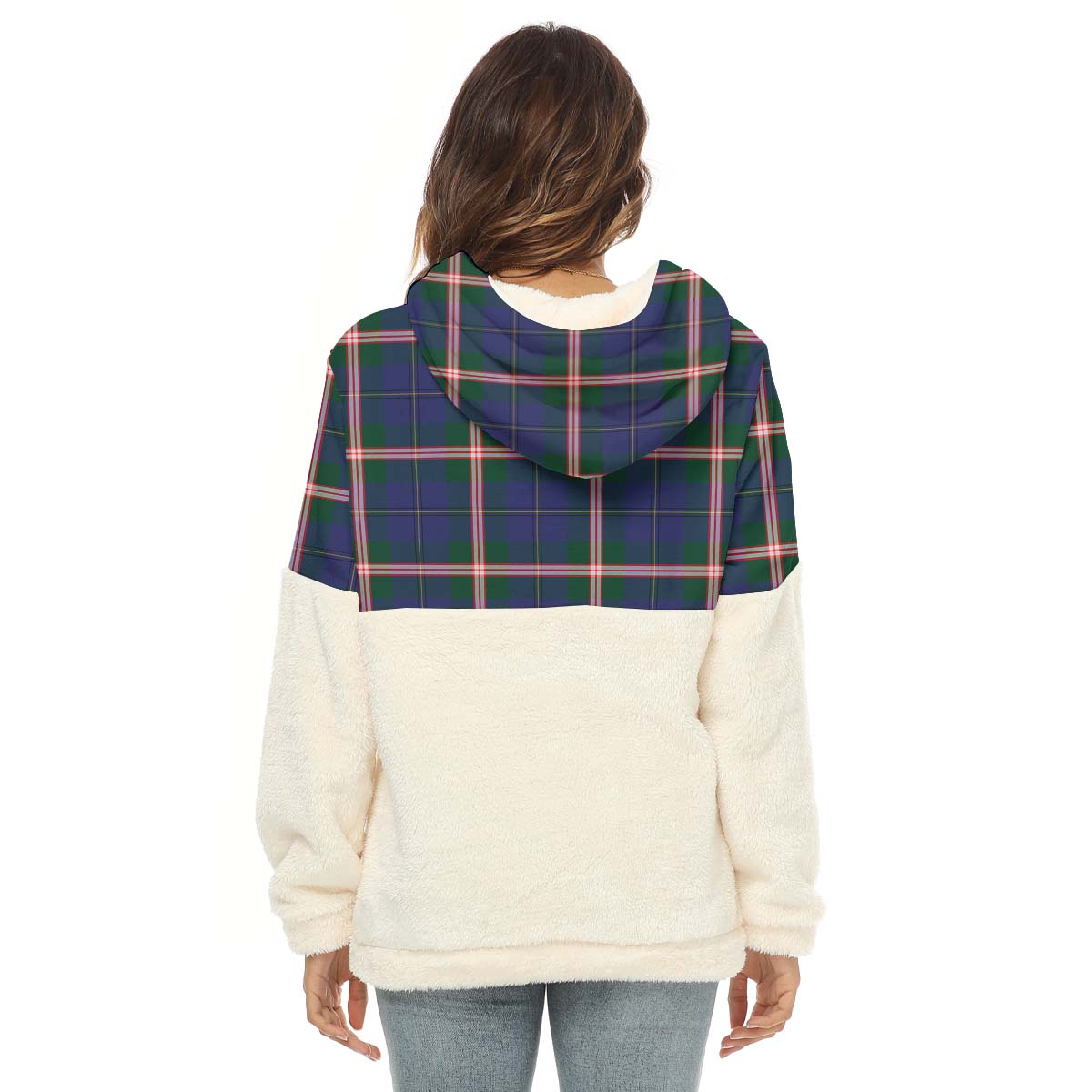 Canadian Centennial Canada Tartan Women's Borg Fleece Hoodie With Half Zip - Tartan Vibes Clothing