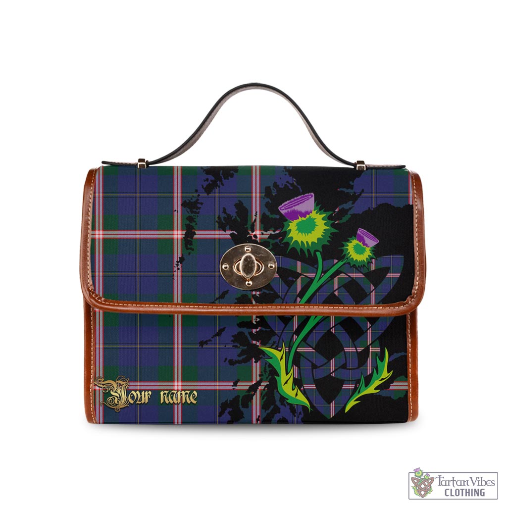Tartan Vibes Clothing Canadian Centennial Canada Tartan Waterproof Canvas Bag with Scotland Map and Thistle Celtic Accents