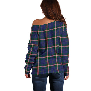 Canadian Centennial Canada Tartan Off Shoulder Women Sweater - Tartanvibesclothing