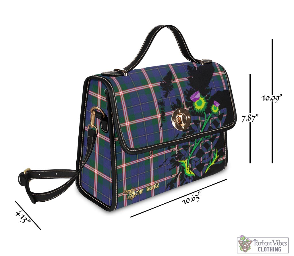 Tartan Vibes Clothing Canadian Centennial Canada Tartan Waterproof Canvas Bag with Scotland Map and Thistle Celtic Accents