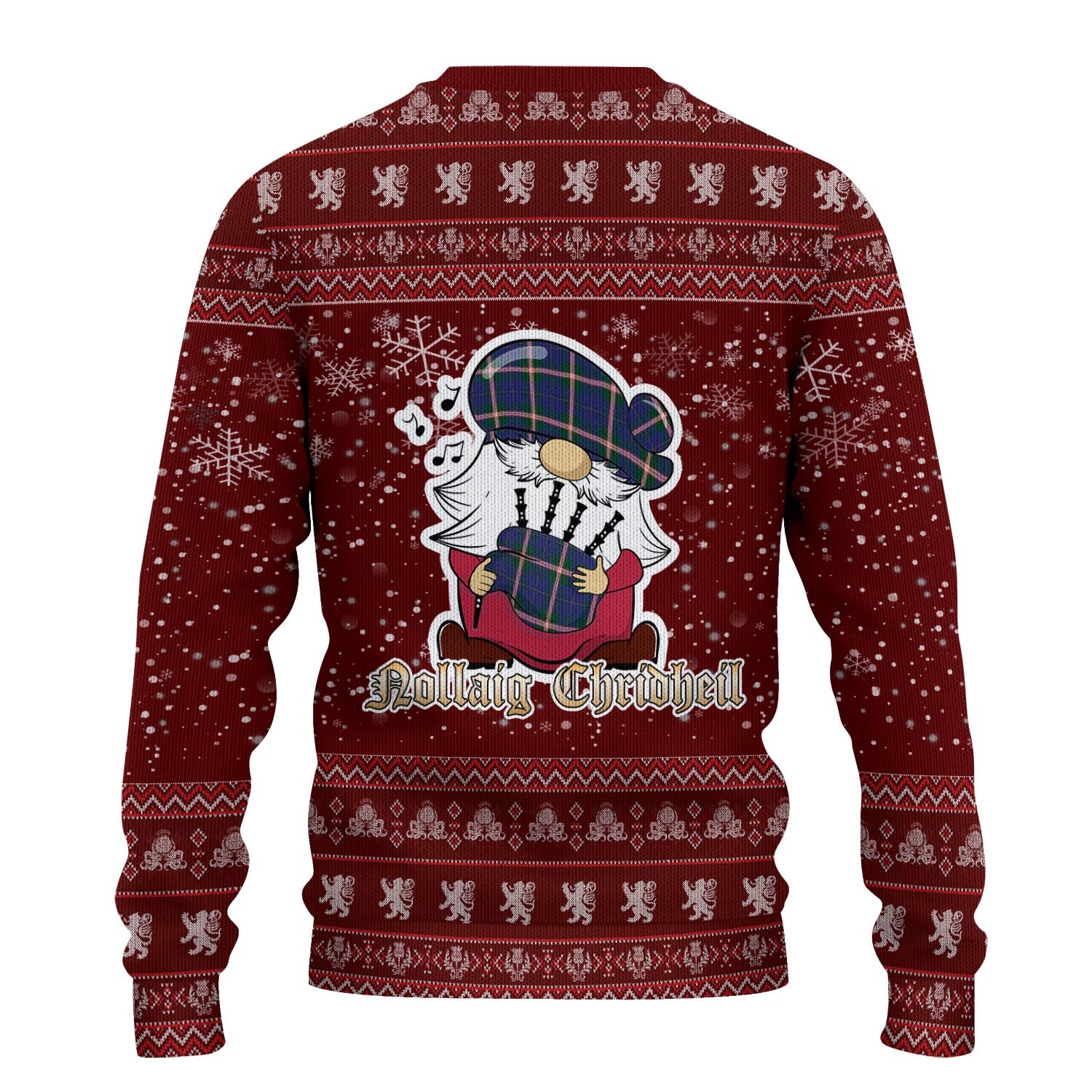 Canadian Centennial Canada Clan Christmas Family Knitted Sweater with Funny Gnome Playing Bagpipes - Tartanvibesclothing