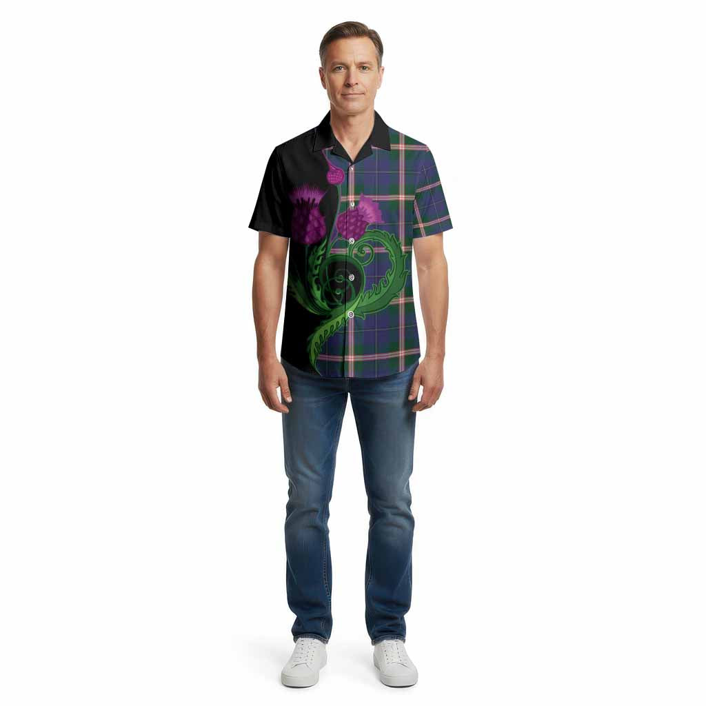 Canadian Centennial Canada Tartan Cotton Hawaiian Shirt Traditional Scottish Thistle