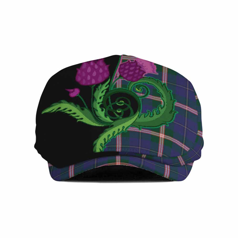 Canadian Centennial Canada Tartan Flat Cap, Jeff Cap Traditional Scottish Thistle