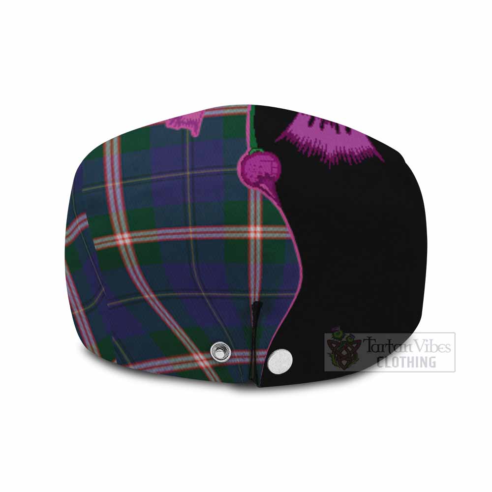 Canadian Centennial Canada Tartan Flat Cap, Jeff Cap Traditional Scottish Thistle
