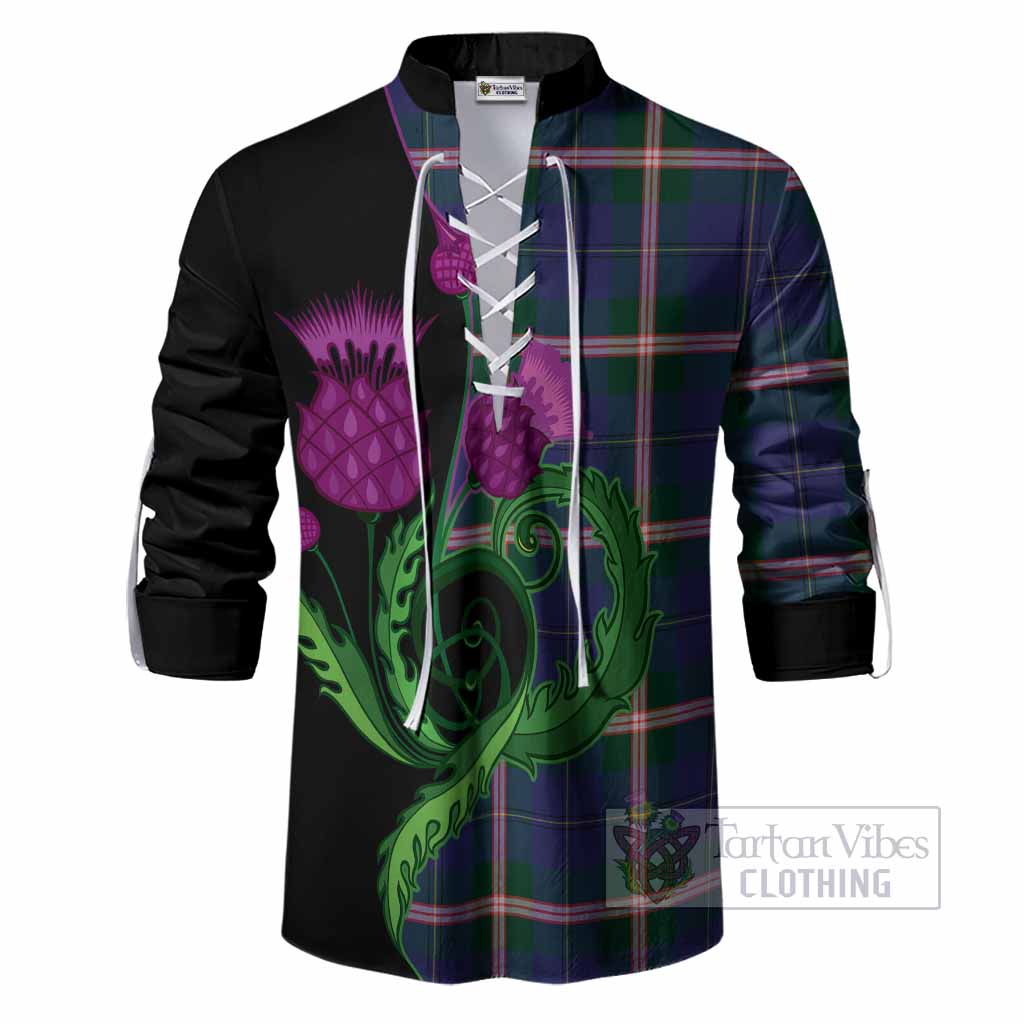 Canadian Centennial Canada Tartan Ghillie Shirt Traditional Scottish Thistle