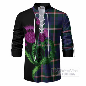 Canadian Centennial Canada Tartan Ghillie Shirt Traditional Scottish Thistle