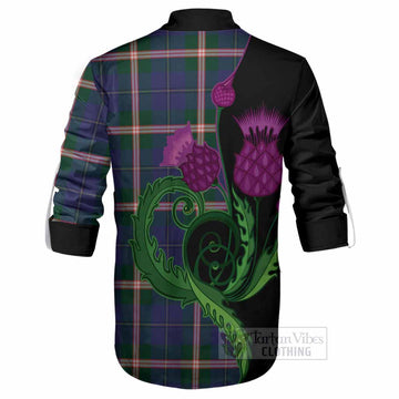 Canadian Centennial Canada Tartan Ghillie Shirt Traditional Scottish Thistle