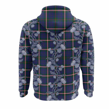 Canadian Centennial Canada Tartan Hoodie Seamless Scottish Thistle Flowers