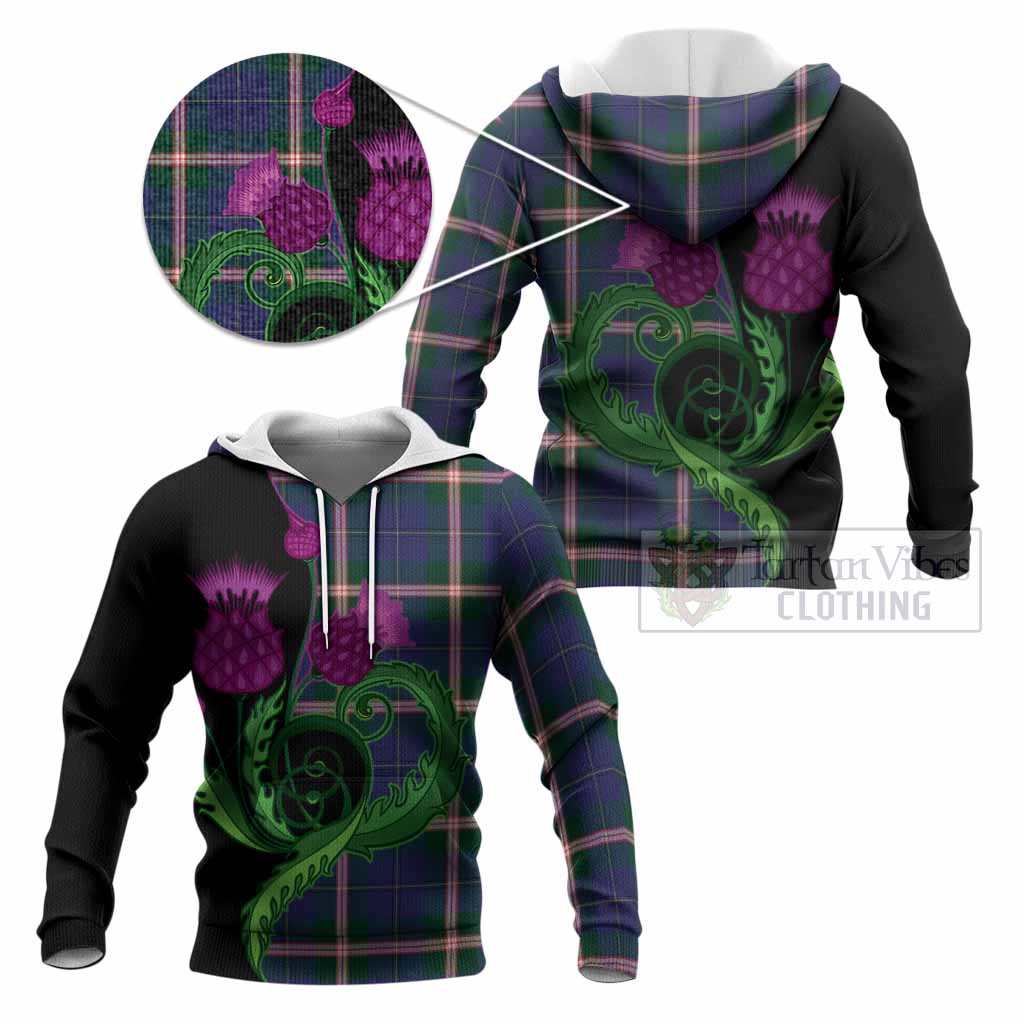 Canadian Centennial Canada Tartan Knitted Hoodie Traditional Scottish Thistle