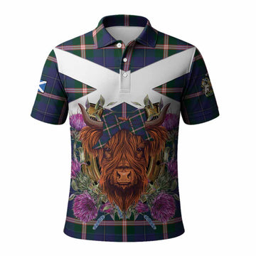 Canadian Centennial Canada Tartan Polo Shirt Scottish Thistle Heilan Coo