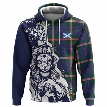 Canadian Centennial Canada Tartan Scottish Hoodie Angry Lion With Soccer Ball Style