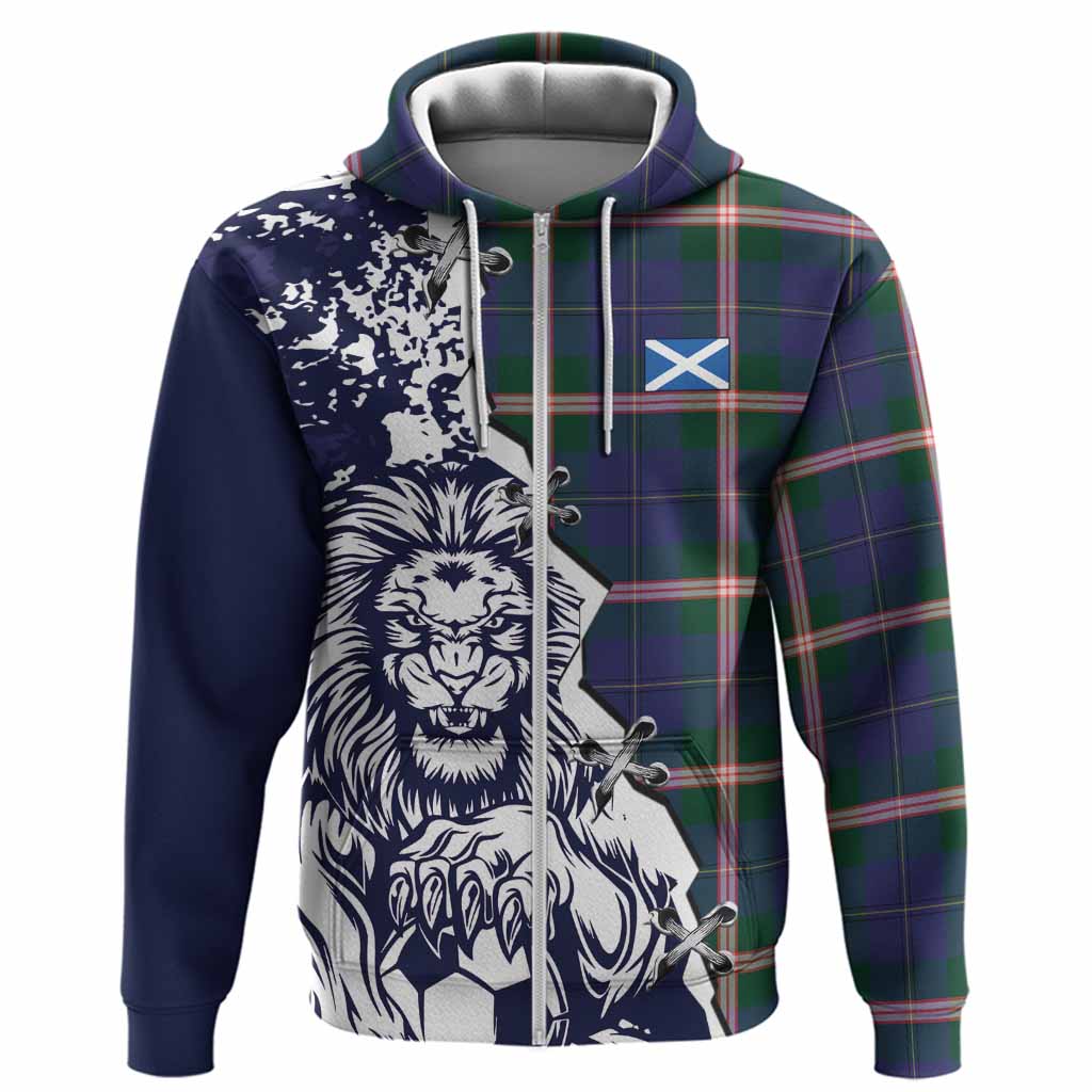 Canadian Centennial Canada Tartan Scottish Hoodie Angry Lion With Soccer Ball Style