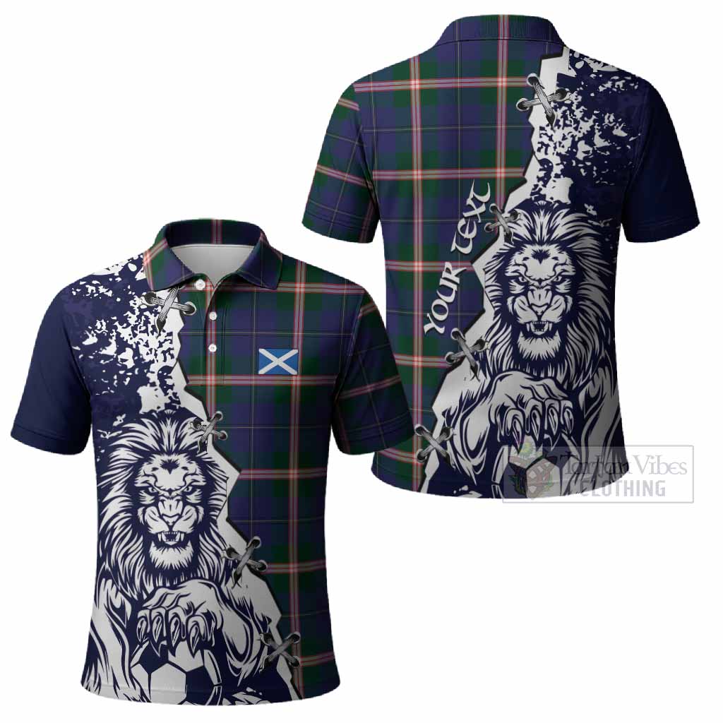Canadian Centennial Canada Tartan Scottish Polo Shirt Angry Lion With Soccer Ball Style
