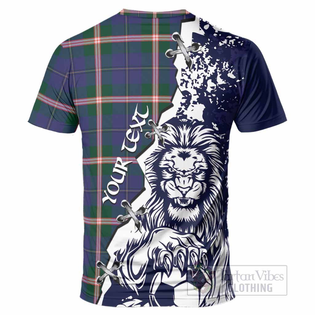 Canadian Centennial Canada Tartan Scottish T-Shirt Angry Lion With Soccer Ball Style