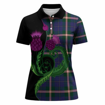 Canadian Centennial Canada Tartan Women Polo Shirt Traditional Scottish Thistle