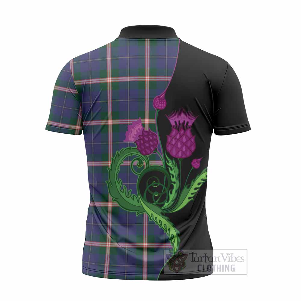 Canadian Centennial Canada Tartan Zipper Polo Shirt Traditional Scottish Thistle