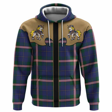 Canadian Centennial Tartan Hoodie Rodeo Unicorn Retro Style