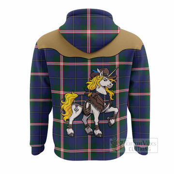 Canadian Centennial Tartan Hoodie Rodeo Unicorn Retro Style