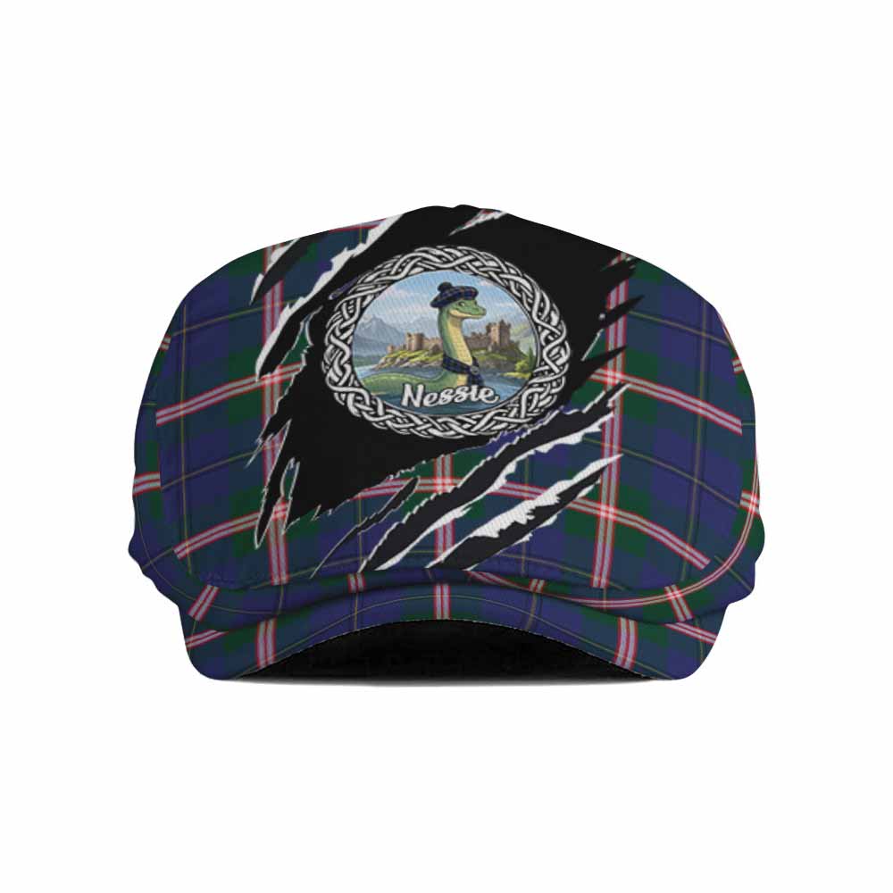 Canadian Centennial Tartan Loch Ness Monster Flat Cap, Jeff Cap Celtic Knot Nessie Art