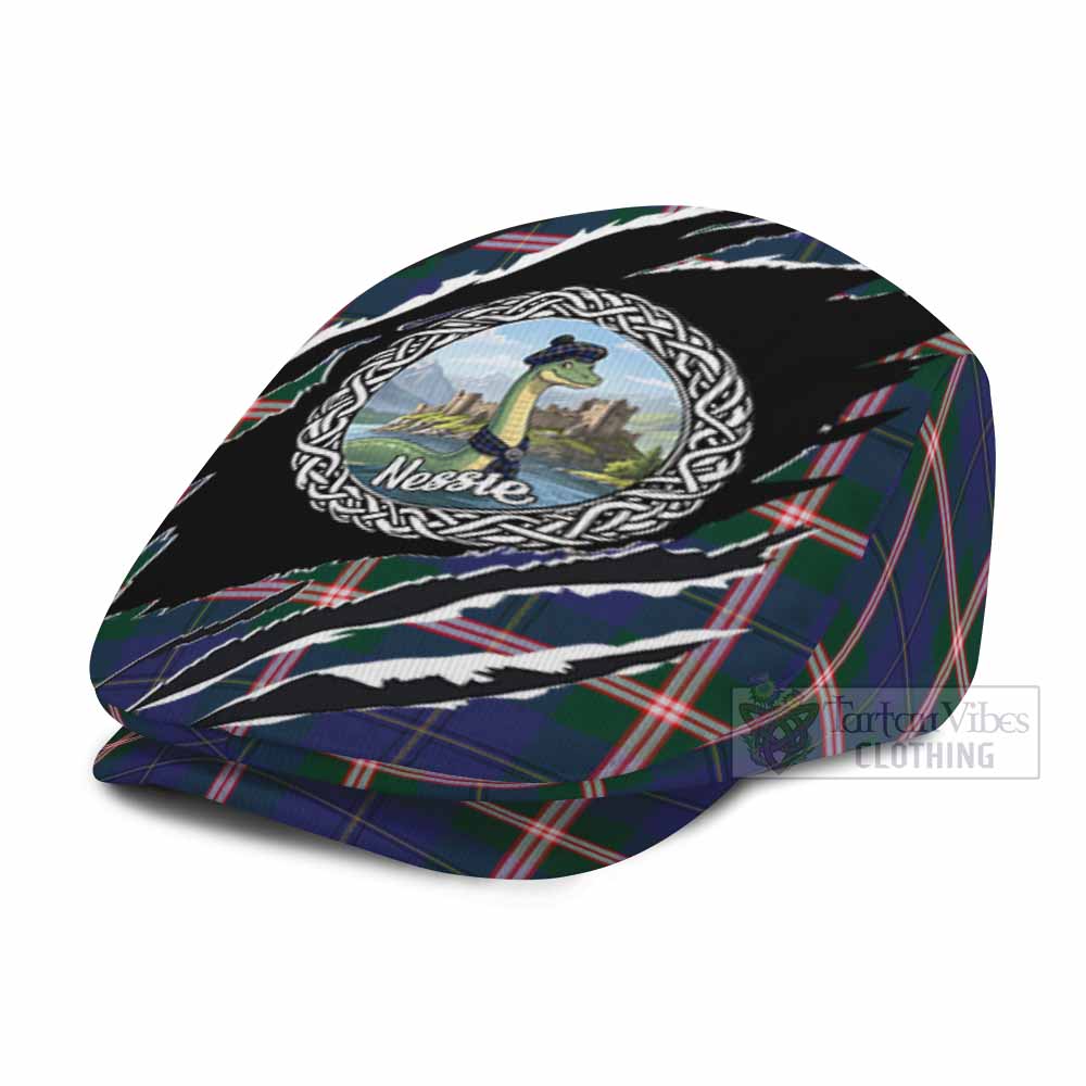 Canadian Centennial Tartan Loch Ness Monster Flat Cap, Jeff Cap Celtic Knot Nessie Art