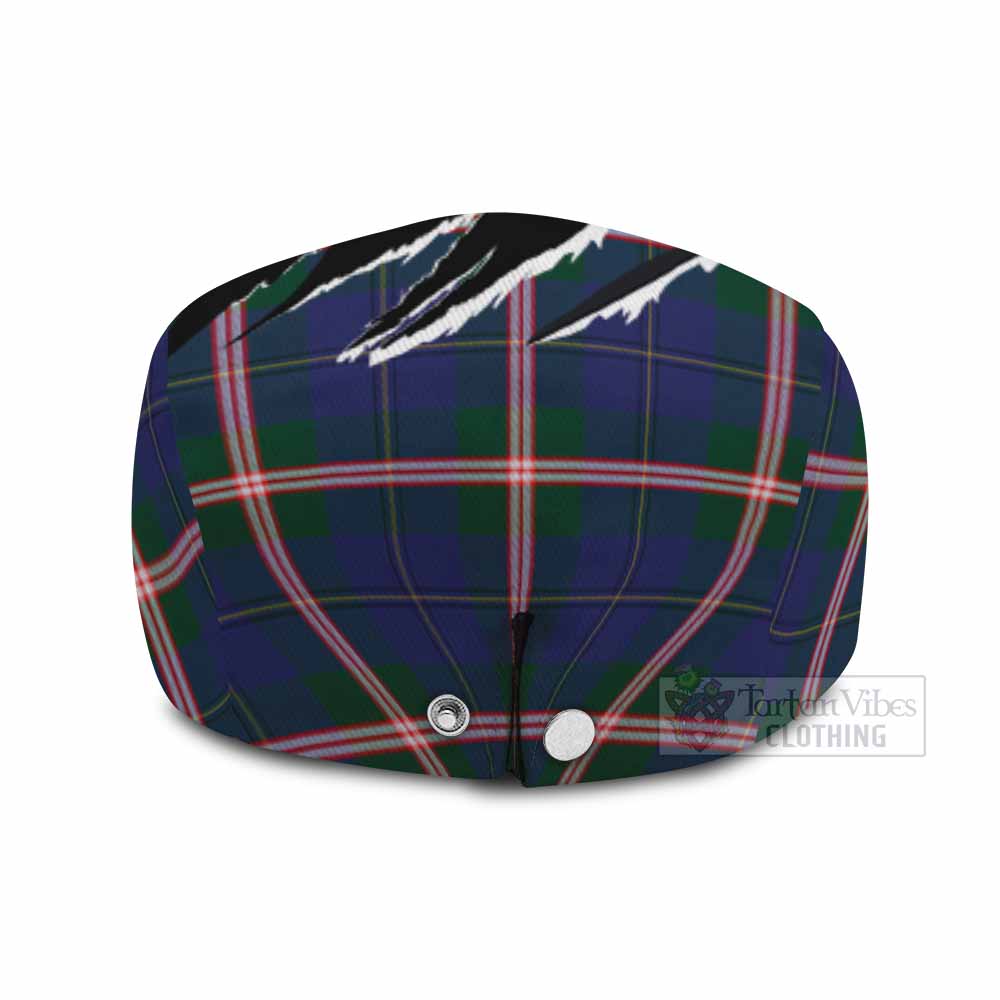 Canadian Centennial Tartan Loch Ness Monster Flat Cap, Jeff Cap Celtic Knot Nessie Art