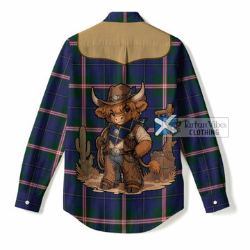 Canadian Centennial Tartan Women Casual Shirt Wee Coo Cowboy Cute Style