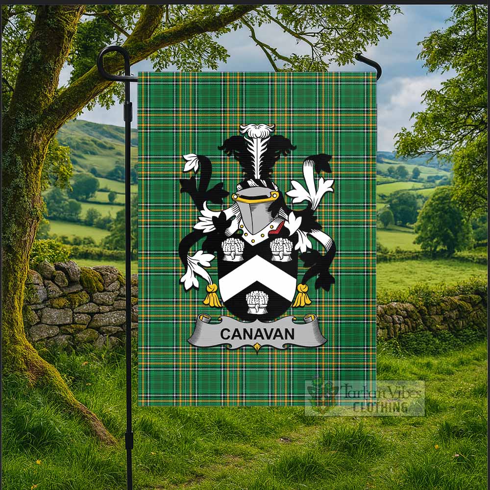 Canavan Irish Clan Tartan Flag with Coat of Arms