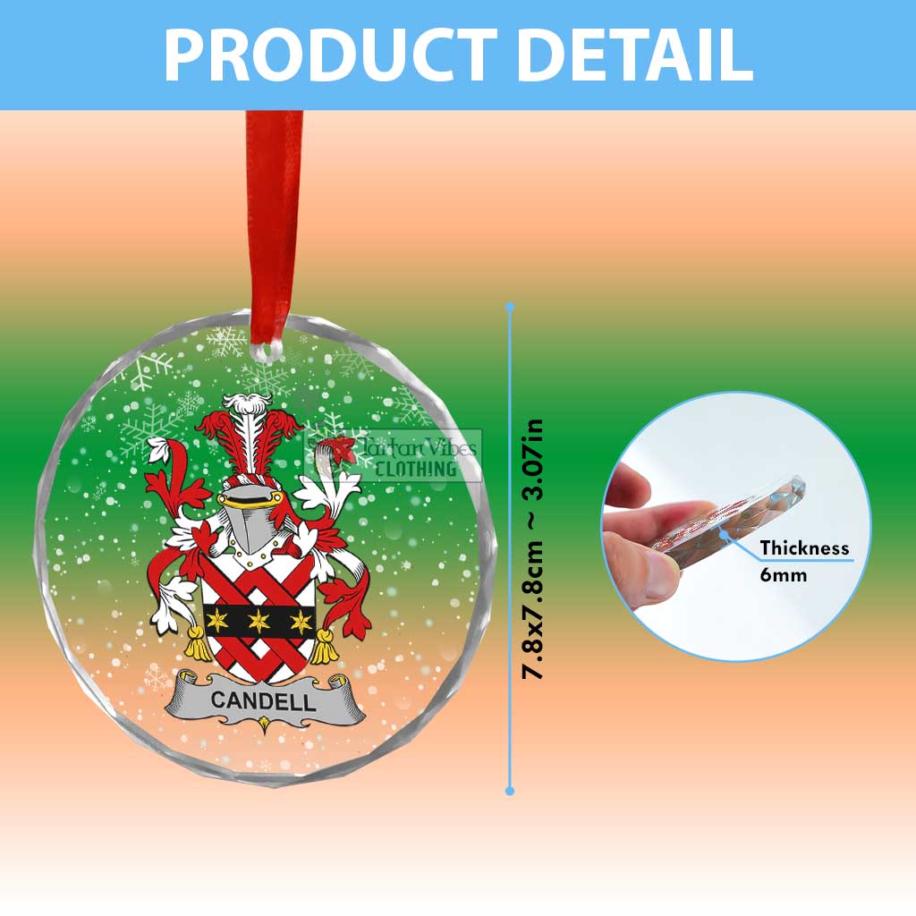 Candell Irish Clan Christmas Glass Ornament with Coat of Arms - 2D-tartanvibesclothing