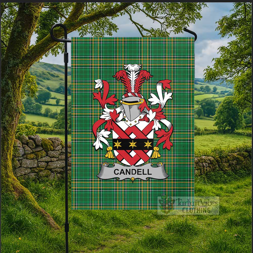 Candell Irish Clan Tartan Flag with Coat of Arms