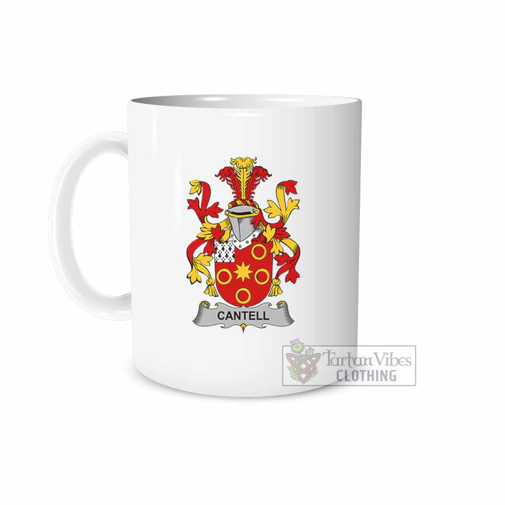 Tartan Vibes Clothing Cantell Irish Clan Coat of Arms Ceramic Mug