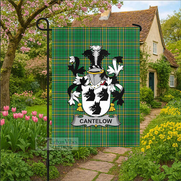 Cantelow Irish Clan Tartan Flag with Coat of Arms
