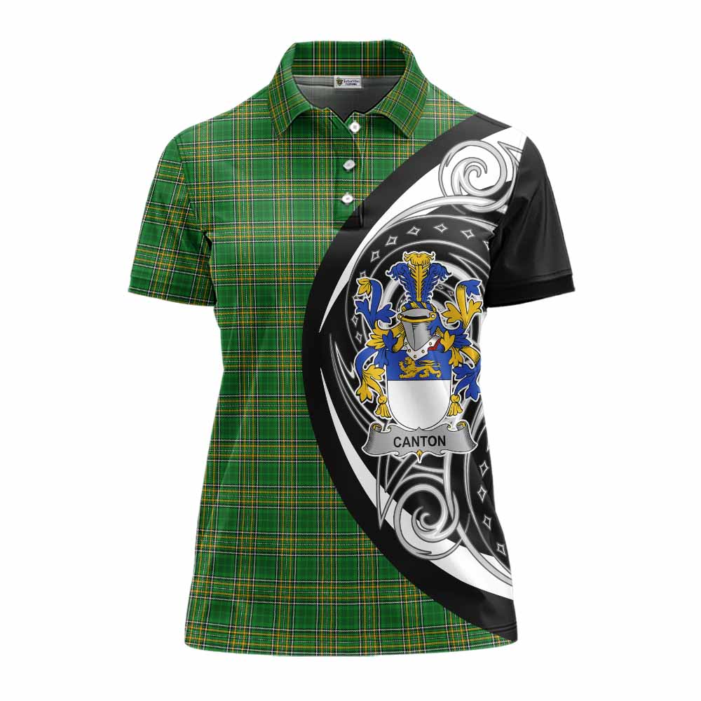 Tartan Vibes Clothing Canton Irish Clan Women's Polo Shirt Celtic Circle Style