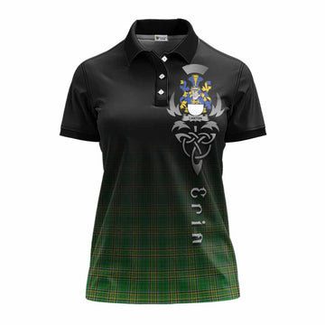 Canton Irish Clan Women's Polo Shirt with Coat of Arms Erin Go Bragh Celtic Inspired