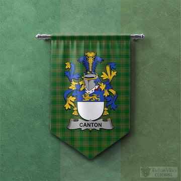 Canton Irish Clan Tartan Gonfalon, Tartan Banner with Coat of Arms