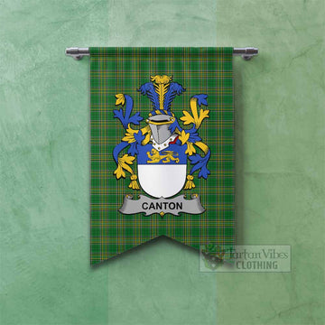 Canton Irish Clan Tartan Gonfalon, Tartan Banner with Coat of Arms