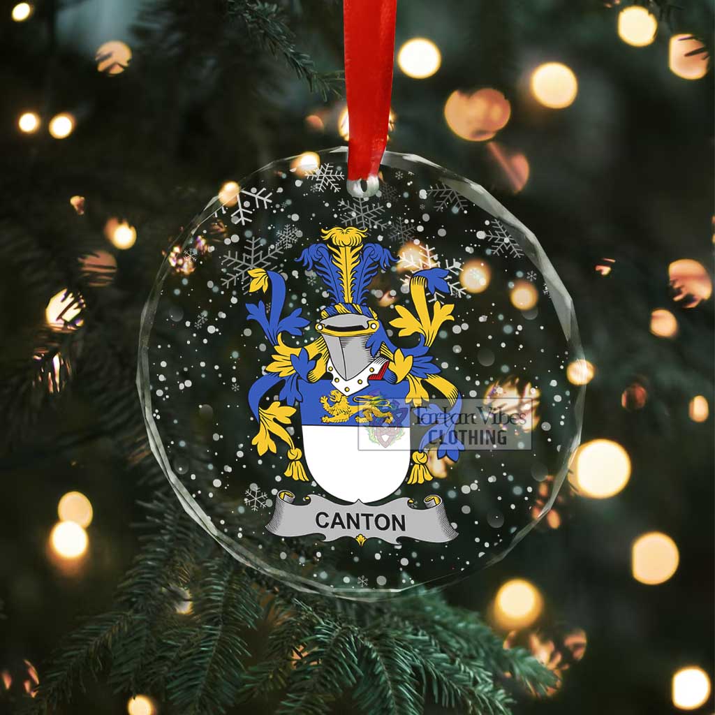 Canton Irish Clan Christmas Glass Ornament with Coat of Arms - 2D-tartanvibesclothing
