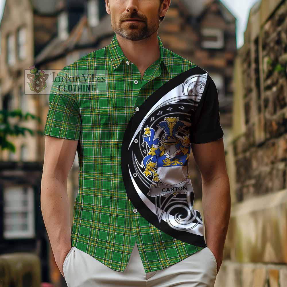 Tartan Vibes Clothing Canton Irish Clan Short Sleeve Button Shirt Celtic Circle Style