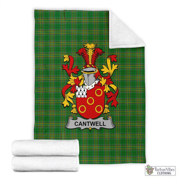 Tartan Vibes Clothing Cantwell Irish Clan Tartan Blanket with Coat of Arms