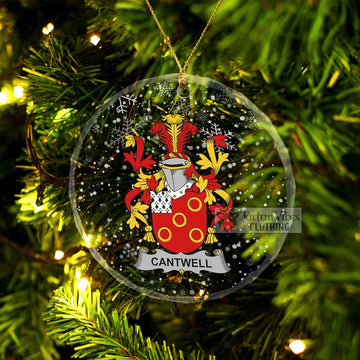 Cantwell Irish Clan Christmas Glass Ornament with Coat of Arms
