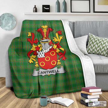Tartan Vibes Clothing Cantwell Irish Clan Tartan Blanket with Coat of Arms