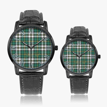 Cape Breton Island Canada Tartan Personalized Your Text Leather Trap Quartz Watch