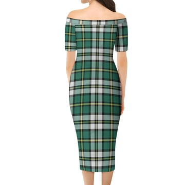 Cape Breton Island Canada Tartan Off Shoulder Lady Dress