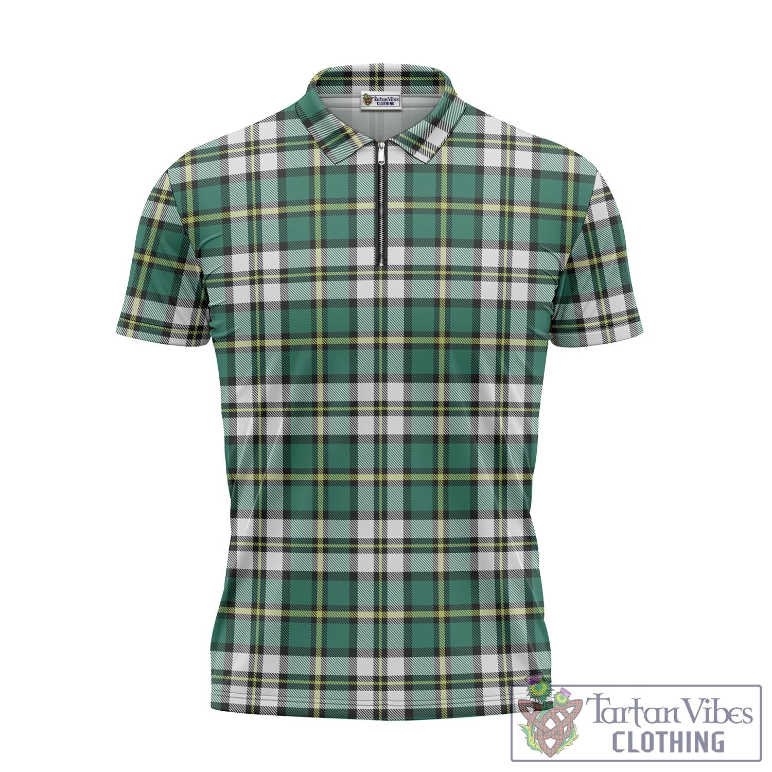 Tartan Vibes Clothing Cape Breton Island Canada Tartan Zipper Polo Shirt