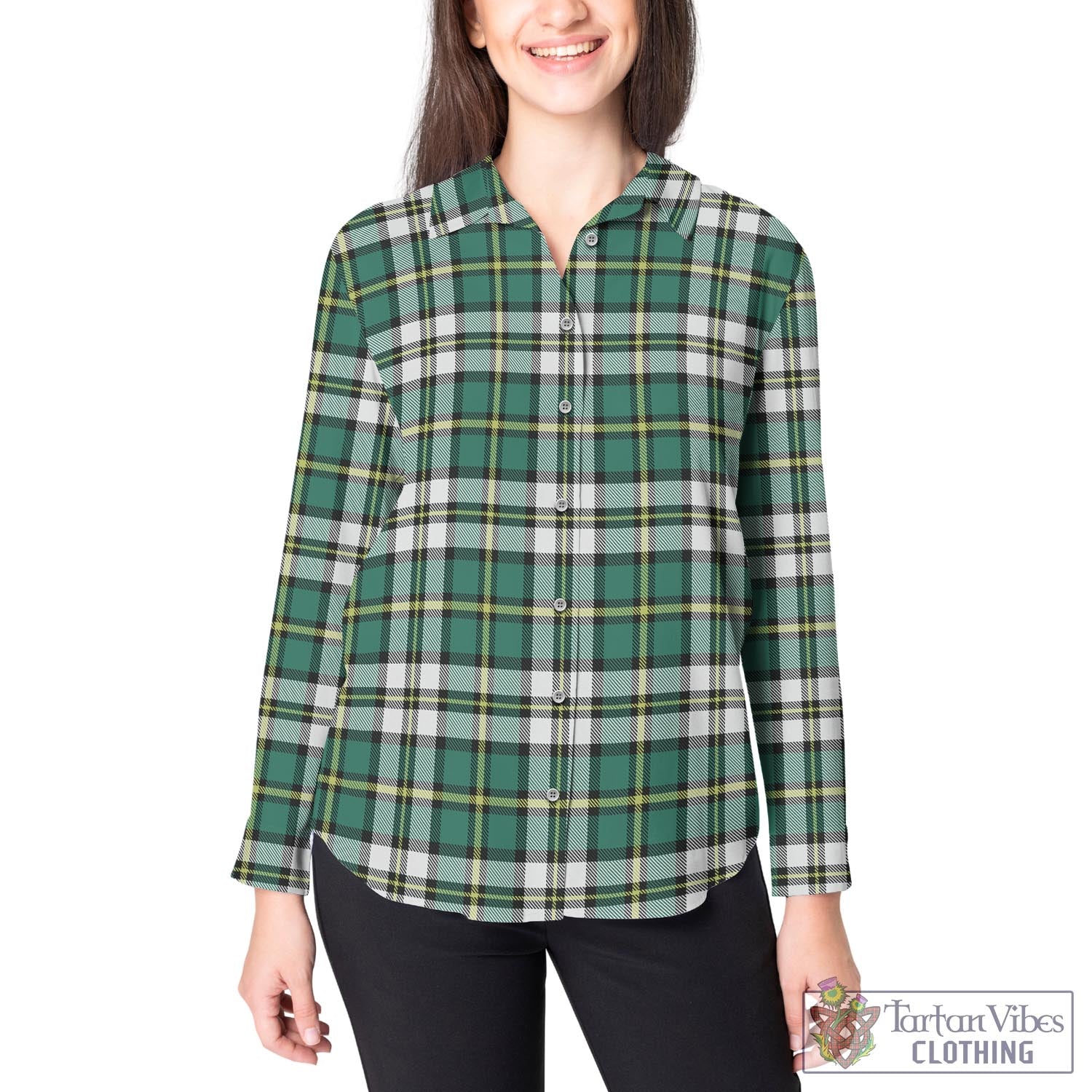 Cape Breton Island Canada Tartan Womens Casual Shirt
