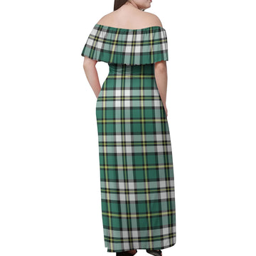 Cape Breton Island Canada Tartan Off Shoulder Long Dress