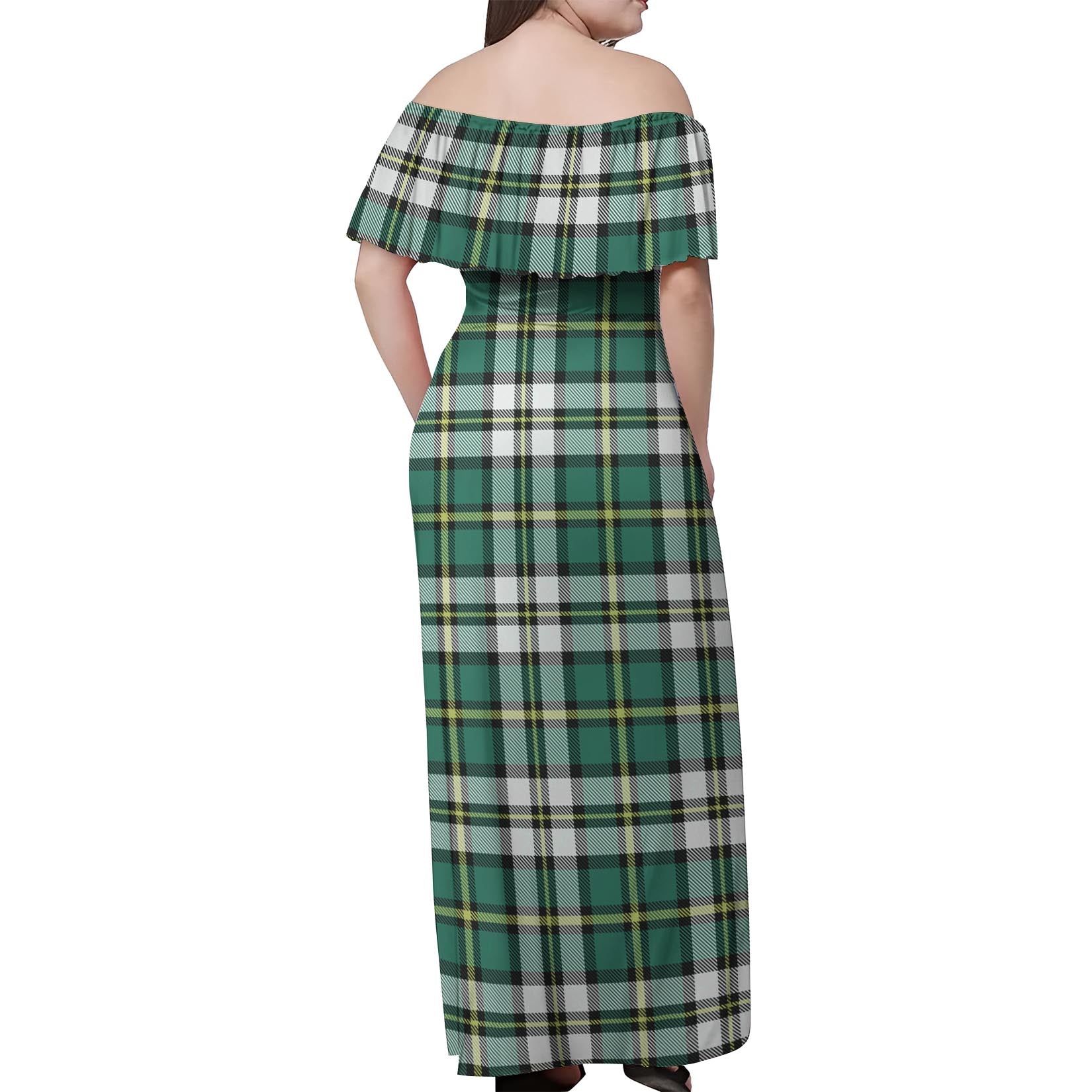 Cape Breton Island Canada Tartan Off Shoulder Long Dress - Tartanvibesclothing