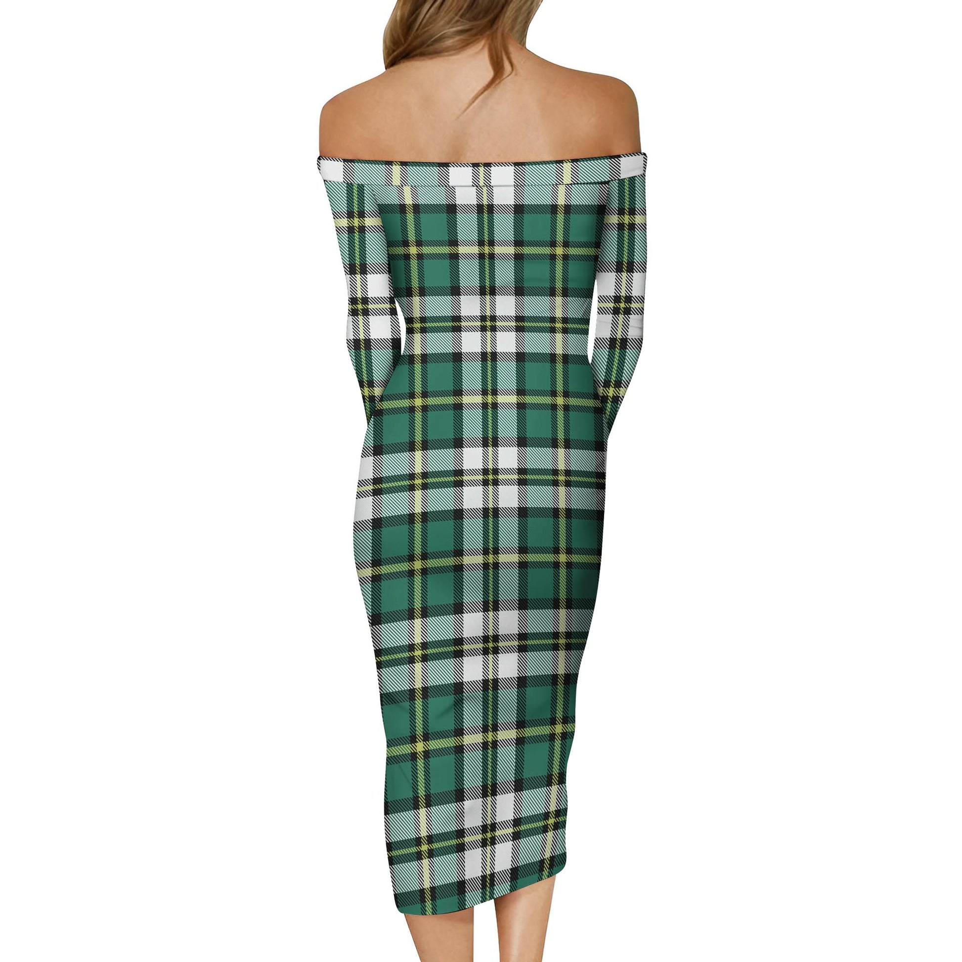 Cape Breton Island Canada Tartan Off Shoulder Lady Dress - Tartanvibesclothing