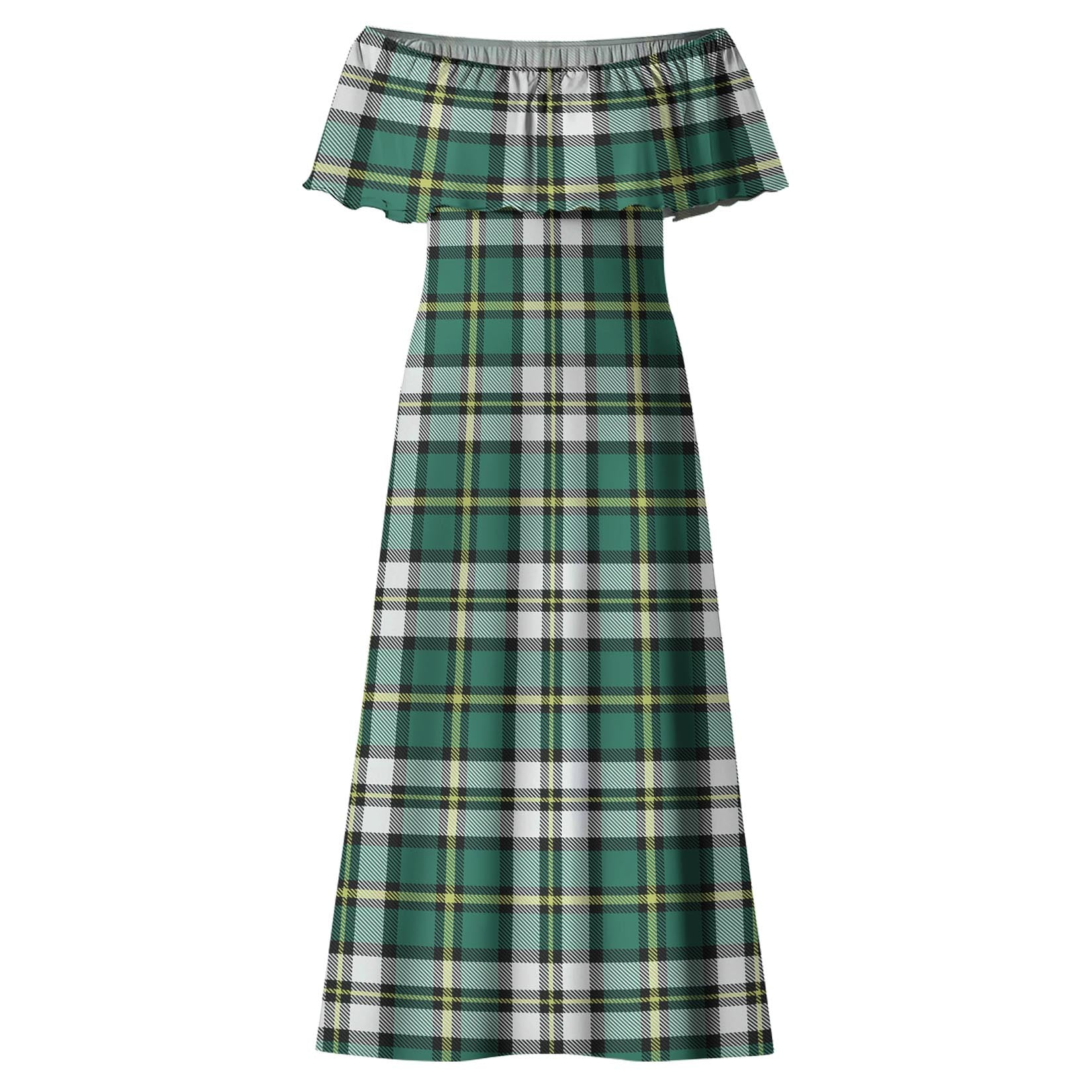Cape Breton Island Canada Tartan Off Shoulder Long Dress - Tartanvibesclothing
