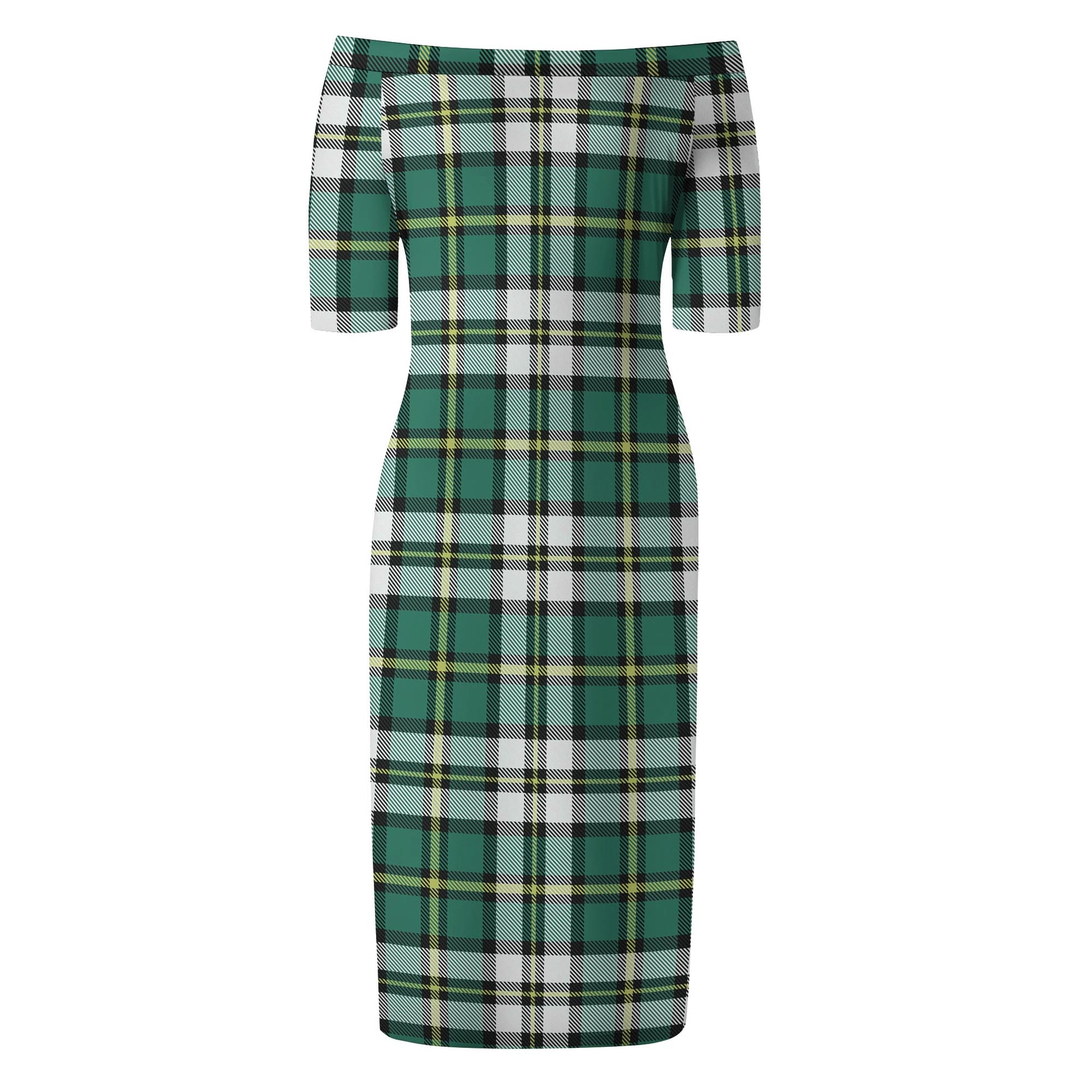 Cape Breton Island Canada Tartan Off Shoulder Lady Dress - Tartanvibesclothing